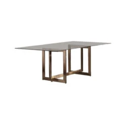 Modrest Keaton Modern Glass And Brass Dining Table