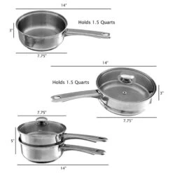 Stainless Steel 6 Cup Double Boiler 1.5 Quart, Vented Glass Lid -Whole House Kitchenware 8a31cb2b0a60cf6f 4002 w800 h800 b1 p0