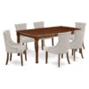 East West Furniture Dover 7-piece Wood Dining Set In Mahogany/Doeskin -Whole House Kitchenware 8d016c82015d2b57 6824 w800 h800 b1 p0