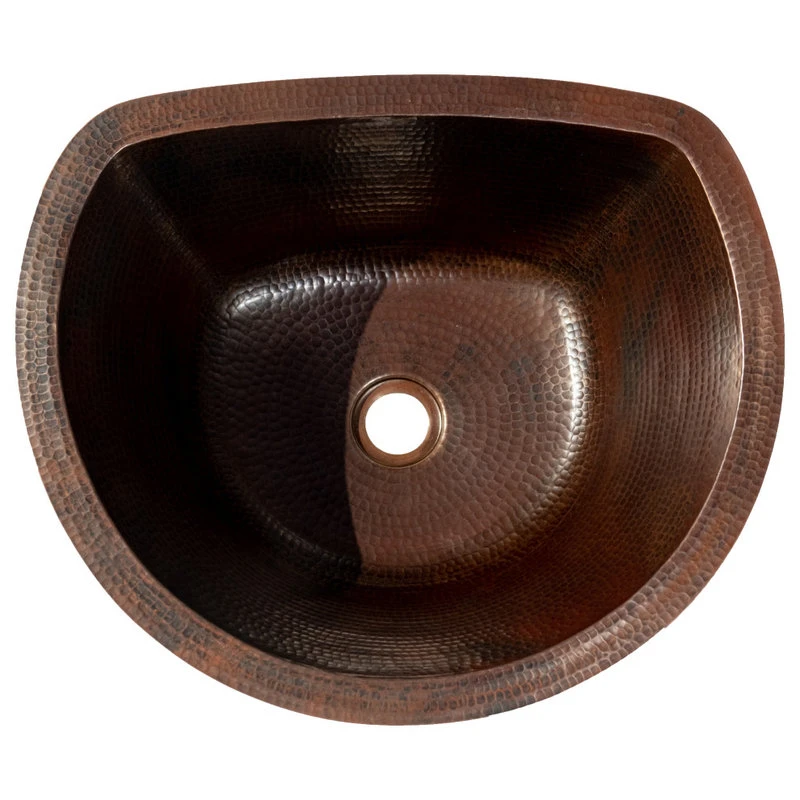 17" Oval Flat Back Copper Sink Handmade, Hand Made Copper, Hammered Copper 5 17" Oval Flat Back Copper Sink Handmade, Hand Made Copper, Hammered Copper - Image 3