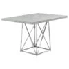 Monarch Specialties Dining Table, 48" Rectangular, Small, Kitchen, Dining Room, Metal, Grey, Chrome