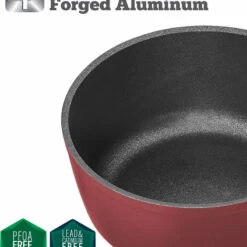 Saflon Titanium Nonstick Sauce Pan With Glass Lid, PFOA Free, Red, 2-Quart -Whole House Kitchenware 8e81043d0b32a426 2642 w800 h800 b0 p0
