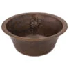 Premier Copper Products 16" Round Copper Bar Sink With Grapes And 2" Drain Size, 2"