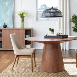 The Garrett Dining Table, 53", Walnut, Contemporary, Round -Whole House Kitchenware 8ee169660195686f 9636 w800 h800 b0 p0