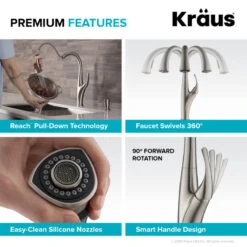 Odell 2-Function Pull-Down 1-Handle 1-Hole Kitchen Faucet, Spot Free Stainless 23 Odell 2-Function Pull-Down 1-Handle 1-Hole Kitchen Faucet, Spot Free Stainless -Whole House Kitchenware 9011f65100e5e9b2 5745 w800 h800 b0 p0