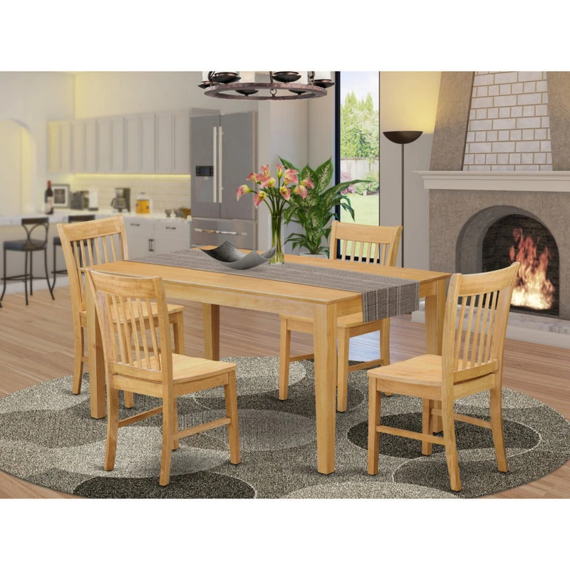 Cano5-Oak-W 5-Piece Dining Room For 4 Set-- Dining Table And 4 Chairs 6 Cano5-Oak-W 5-Piece Dining Room For 4 Set-- Dining Table And 4 Chairs - Image 4