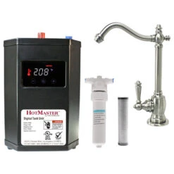 Victorian 9" Instant Hot Water Dispenser With HotMaster DigiHot Digital Tank, Satin Nickel