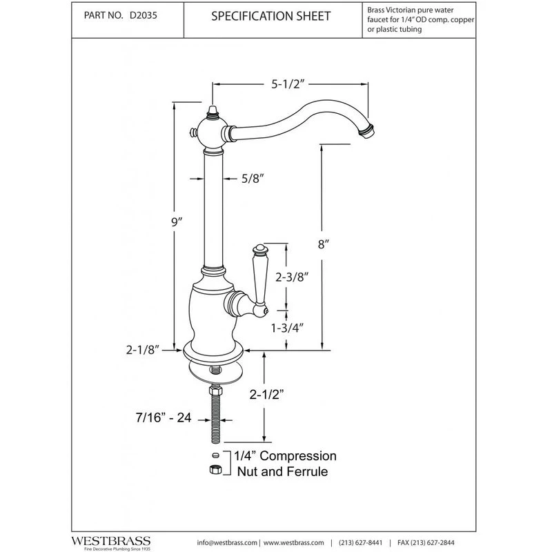 Premium Victorian 9" Cold Water Dispenser, Polished Chrome 4 Premium Victorian 9" Cold Water Dispenser, Polished Chrome - Image 2