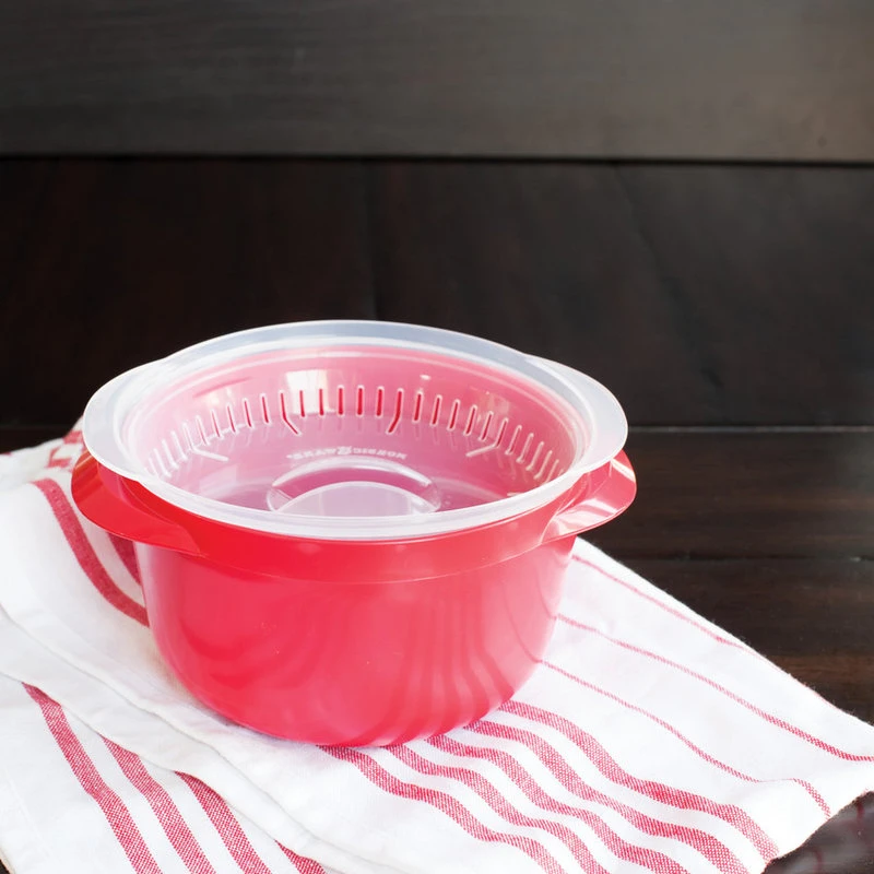 Nordic Ware Red 1.3 Quart Microwave Multi Boiler Bowl 4 Nordic Ware Red 1.3 Quart Microwave Multi Boiler Bowl - Image 2