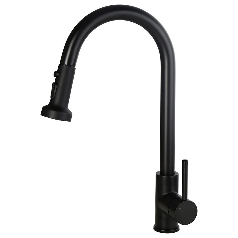 Commercial 3-Function Kitchen Sink Faucet With Deck Plate, Matte Black 3 Commercial 3-Function Kitchen Sink Faucet With Deck Plate, Matte Black