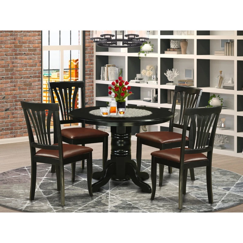 Shav5-Blk-Lc 5-Piece Dinette Set Dinette Table And 4 Dining Chairs 6 Shav5-Blk-Lc 5-Piece Dinette Set Dinette Table And 4 Dining Chairs - Image 4