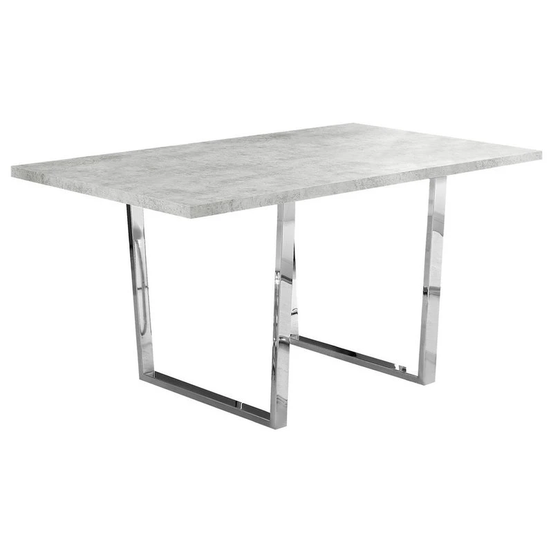 Monarch Specialties Dining Table, 60" Rectangular, Kitchen, Dining Room, Metal, Grey, Chrome 3 Monarch Specialties Dining Table, 60" Rectangular, Kitchen, Dining Room, Metal, Grey, Chrome