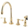 Kingston Brass Widespread Kitchen Faucet With Brass Sprayer, Polished Brass -Whole House Kitchenware 9831c06a0ddee1c0 4672 w800 h800 b1 p0