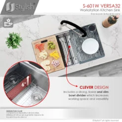 32 In Workstation Double Bowl Undermount Kitchen Sink With Built In Accessories -Whole House Kitchenware 9851827b0fbdba69 8440 w800 h800 b0 p0