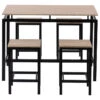 5-Piece Kitchen Counter Height Table Set, Industrial Dining Table With 4 Chairs