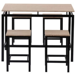 5-Piece Kitchen Counter Height Table Set, Industrial Dining Table With 4 Chairs