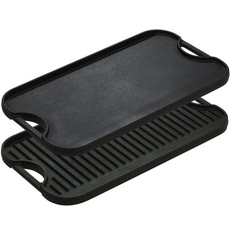 Lodge Reversible Pro Grid Iron Griddle, 20"x10-7/16" 5 Lodge Reversible Pro Grid Iron Griddle, 20"x10-7/16" - Image 3