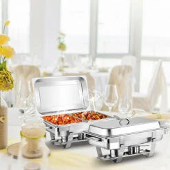 2 Packs Chafing Dish 9 Quart Stainless Rectangular Chafer Full Size Buffet -Whole House Kitchenware 99616997004adff7 8966 w800 h800 b0 p0