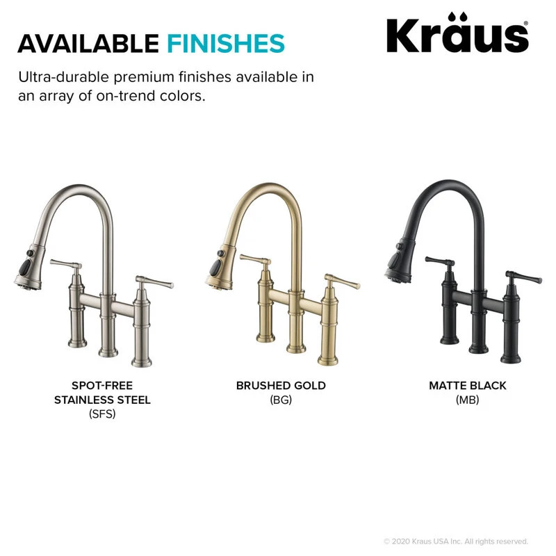 Allyn Traditional 3-Function Bridge Pull-Down Kitchen Faucet Spot Free Stainless 15 Allyn Traditional 3-Function Bridge Pull-Down Kitchen Faucet Spot Free Stainless - Image 13