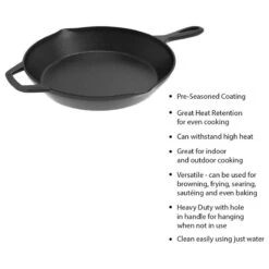 Pre-Seasoned Cast Iron Skillet- 12 Inch For Indoor And Outdoor Cooking -Whole House Kitchenware 9a116f7109bbf13b 9219 w800 h800 b1 p0