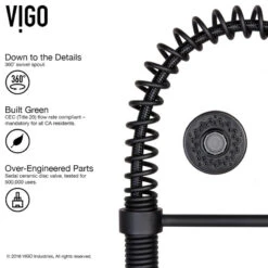 VIGO Edison Pull-Down Kitchen Faucet, Matte Black 19 VIGO Edison Pull-Down Kitchen Faucet, Matte Black -Whole House Kitchenware 9a61b18e0f59e326 8454 w800 h800 b1 p0