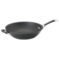 Symmetry Hard-Anodized Nonstick 14" Stir Fry With Helper Handle, Black