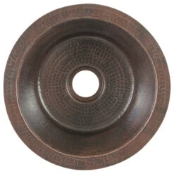 Premier Copper Products 12" Round Hammered Copper Bar Sink With 2" Drain Size, Oil Rubbed Bronze -Whole House Kitchenware 9ba1db1a00774c8d 8186 w800 h800 b1 p0