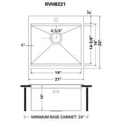21-inch RV Workstation Drop-in Sink 16 Gauge Stainless Steel - RVH8221 -Whole House Kitchenware 9c618c8f00f5d0ed 2832 w800 h800 b1 p0