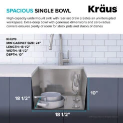 Pax Zero-Radius 18 1/2" Undermount Stainless Steel 1-Bowl 16 Gauge Kitchen Sink -Whole House Kitchenware 9c71b36700e5e993 3190 w800 h800 b0 p0