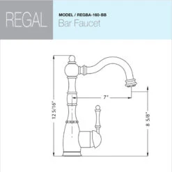 Regal Traditional Solid Brass Bar Faucet, Brushed Brass -Whole House Kitchenware 9d51c2850aeb3d7d 8405 w800 h800 b0 p0