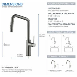 Macon Single Handle Pull Down Kitchen Faucet, Titanium, W/O Soap Dispenser -Whole House Kitchenware 9e81717901bb626c 1206 w800 h800 b1 p0