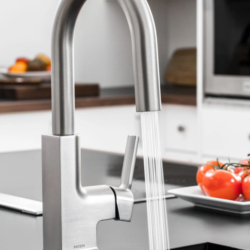 Moen S62308 STo 1.5 GPM 1 Hole Pull Down Bar Faucet - Brushed Gold 6 Moen S62308 STo 1.5 GPM 1 Hole Pull Down Bar Faucet - Brushed Gold - Image 4