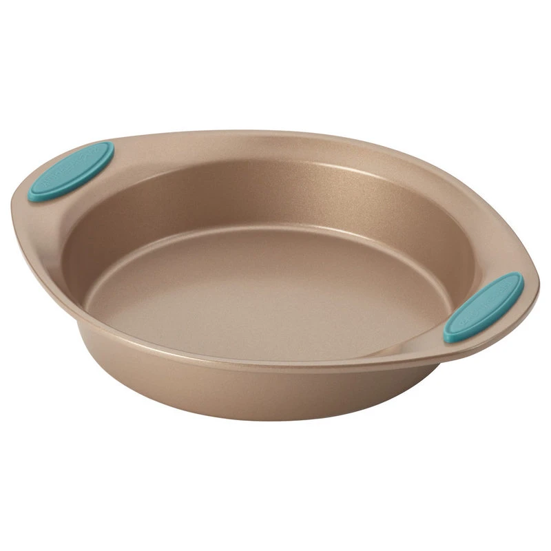 Cucina Nonstick Bakeware 4-Piece Set, Latte Brown, Agave Blue Handle Grips 6 Cucina Nonstick Bakeware 4-Piece Set, Latte Brown, Agave Blue Handle Grips - Image 4