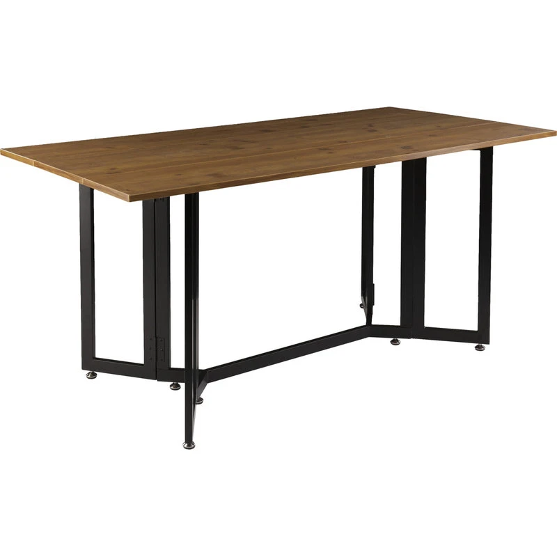 Driness Drop Leaf Console To Dining Table - Oak With Black 4 Driness Drop Leaf Console To Dining Table - Oak With Black - Image 2