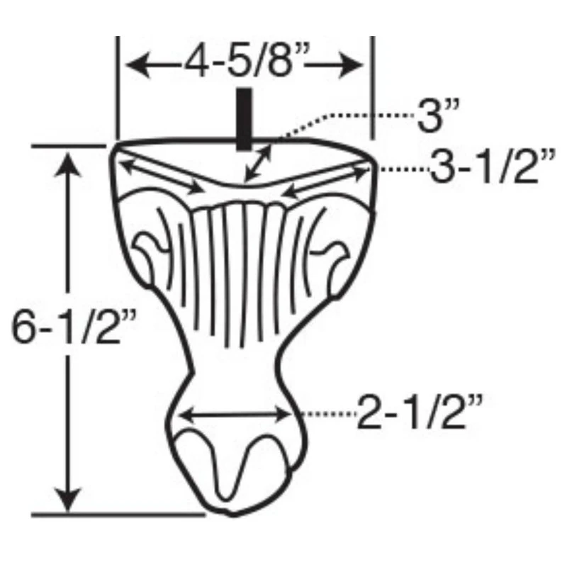 6-1/2" High Unfinished Solid Hardwood Sofa And Chair Bun Feet 4 6-1/2" High Unfinished Solid Hardwood Sofa And Chair Bun Feet - Image 2