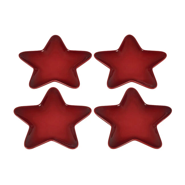 Le Creuset Star Plates, Set Of 4 3 Le Creuset Star Plates, Set Of 4