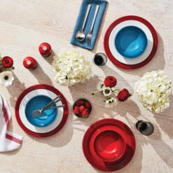 Le Creuset Vancouver Dinner Plates, Set Of 4 -Whole House Kitchenware PG9200S4T 2767 cerise 10 dplate