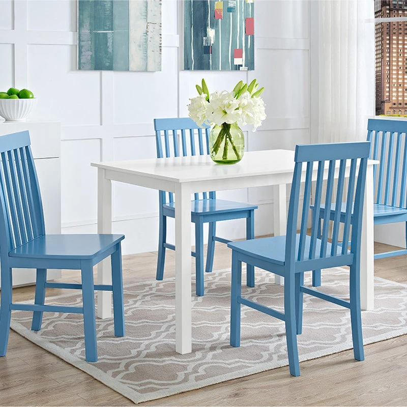 Walker Edison Grayson 5-Piece Dining Set With Colorful Chairs, Blue 7 Walker Edison Grayson 5-Piece Dining Set With Colorful Chairs, Blue - Image 5