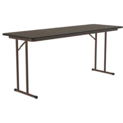 Correll 3/4" High Pressure Folding Seminar Table With Off-Set Leg Walnut