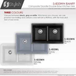 33" Dual Mount Workstation Double Bowl White Composite Granite Kitchen Sink -Whole House Kitchenware a201362203599a7d 6852 w800 h800 b1 p0