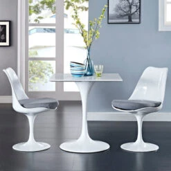 Lippa 28" Square Wood Top Dining Table, White -Whole House Kitchenware a301af4f00cd1a08 0076 w800 h800 b0 p0