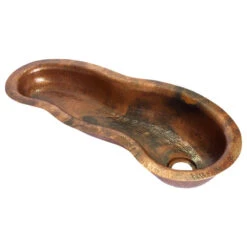 River Shape Bar Copper Sink Undermount Or Drop In