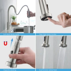 Casa Single Handle Pull Down Faucet, Brush Nickel, W/O Soap Dispenser -Whole House Kitchenware a3f183970f1c5809 5971 w800 h800 b0 p0
