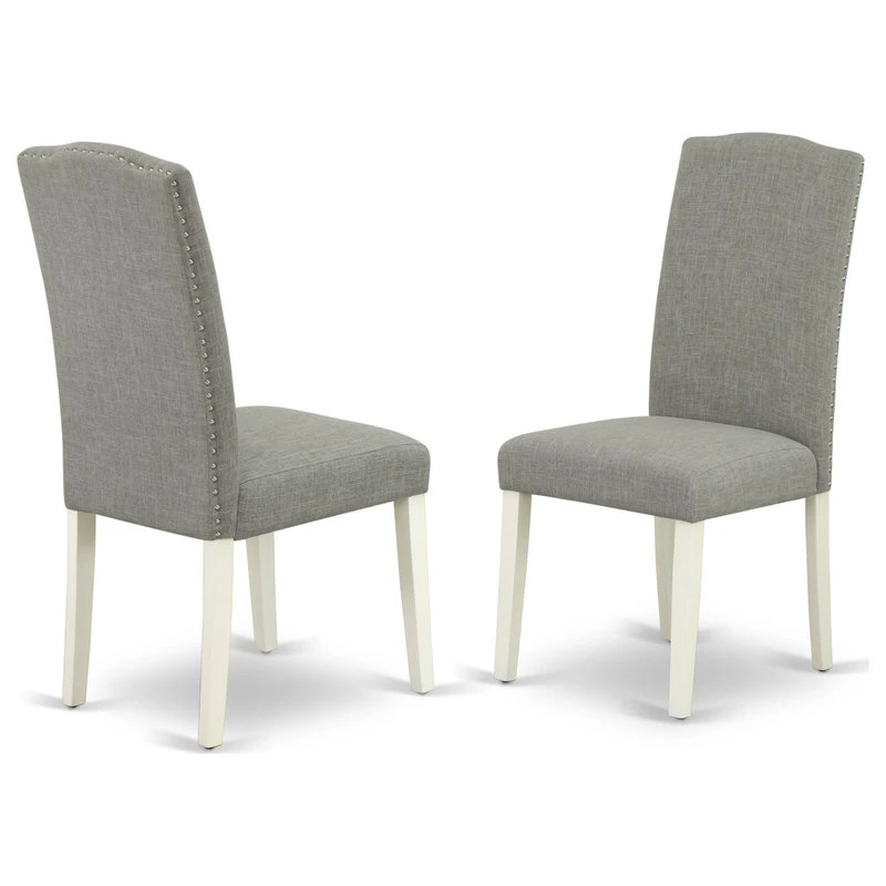 East West Furniture Hartland Wood 3-Piece Parson Dining Set HLEN3-LWH-06 5 East West Furniture Hartland Wood 3-Piece Parson Dining Set HLEN3-LWH-06 - Image 3