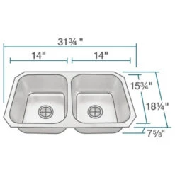 US1022 Double Bowl Stainless Steel Sink, Ensemble -Whole House Kitchenware a54101500c41166e 5042 w800 h800 b1 p0