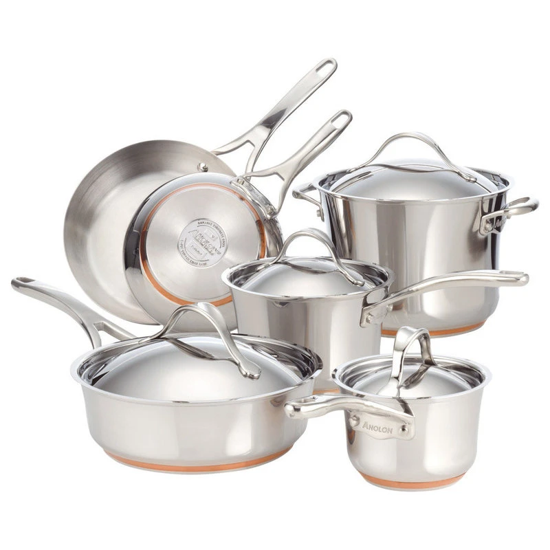 Nouvelle Copper Stainless Steel 10-Piece Cookware Set 3 Nouvelle Copper Stainless Steel 10-Piece Cookware Set