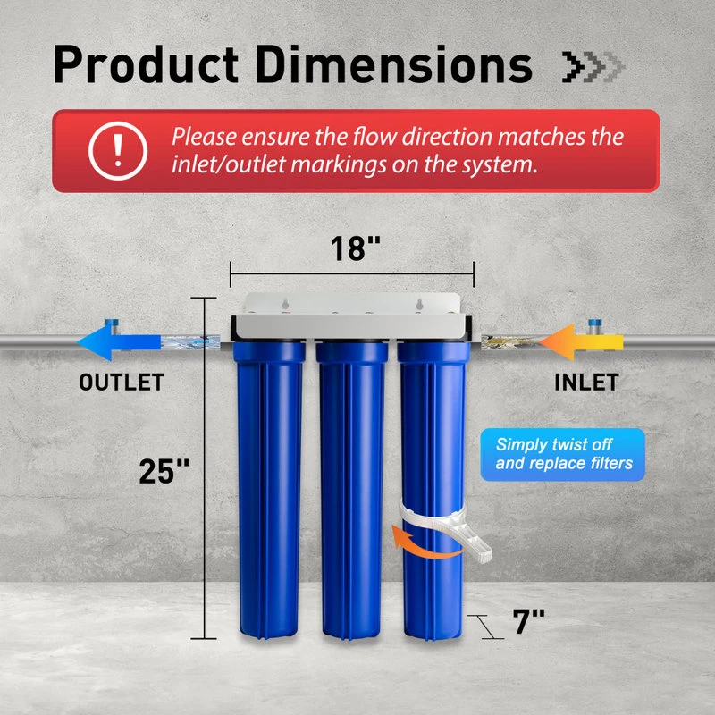 ISpring 3-Stage 20" Whole House Water Filter 3/4 NPT 5 ISpring 3-Stage 20" Whole House Water Filter 3/4 NPT - Image 3