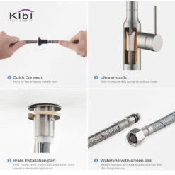 Macon Single Handle Pull Down Kitchen Faucet, Brushed Nickel, W/O Soap Dispenser -Whole House Kitchenware a851f75c0f1b5206 2812 w800 h800 b1 p0