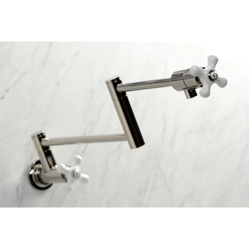 Kingston Brass KS4106PX Metropolitan Wall Mount Pot Filler, Polished Nickel 4 Kingston Brass KS4106PX Metropolitan Wall Mount Pot Filler, Polished Nickel - Image 2