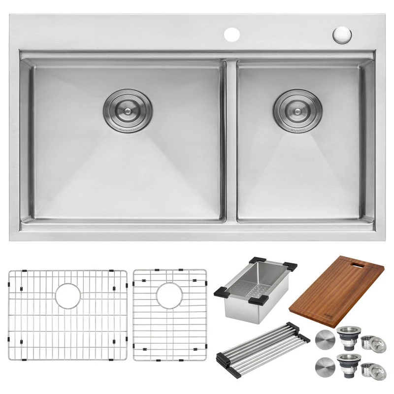 33-inch Workstation Drop-in 60/40 16 Gauge Stainless Steel Ledge Sink - RVH8035 10 33-inch Workstation Drop-in 60/40 16 Gauge Stainless Steel Ledge Sink - RVH8035 - Image 8